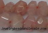 CNG5005 15.5 inches 12*16mm - 15*20mm faceted nuggets rose quartz beads