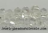 CNG5022 15.5 inches 6*8mm - 10*14mm faceted nuggets white crystal beads