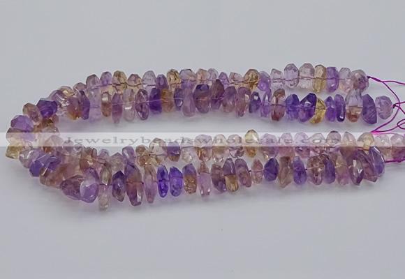 CNG5026 15.5 inches 7*12mm - 10*18mm faceted nuggets ametrine beads