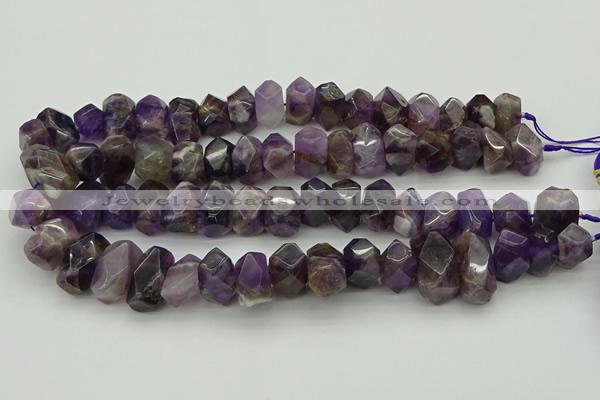 CNG5052 13*18mm - 15*20mm faceted nuggets dogtooth amethyst beads