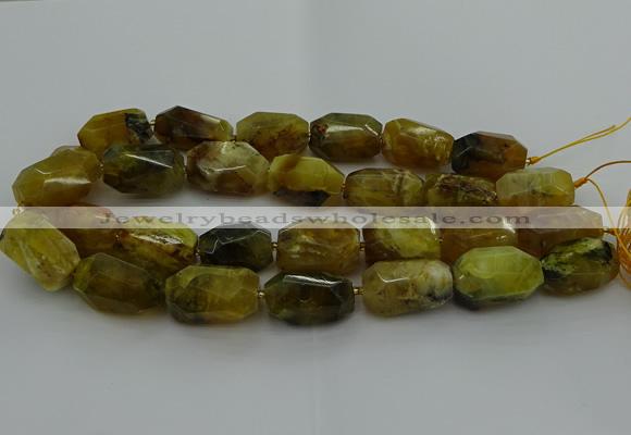 CNG5087 13*18mm - 15*25mm faceted nuggets yellow & green opal beads