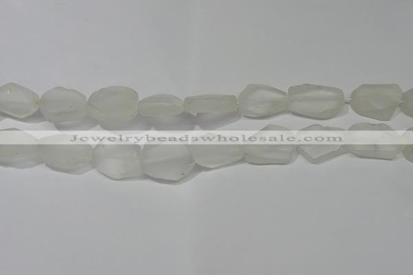 CNG5112 15.5 inches 14*20mm - 18*25mm freeform matte white crystal beads