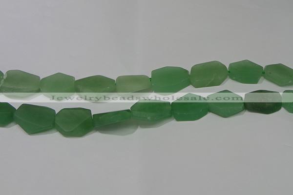 CNG5124 14*20mm - 18*25mm freeform matte green aventurine beads