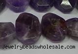 CNG5132 15.5 inches 15*18mm - 15*20mm faceted freeform amethyst beads