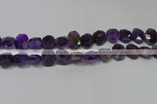 CNG5132 15.5 inches 15*18mm - 15*20mm faceted freeform amethyst beads