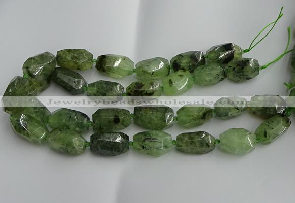 CNG5203 13*18mm - 15*25mm faceted nuggets green rutilated quartz beads