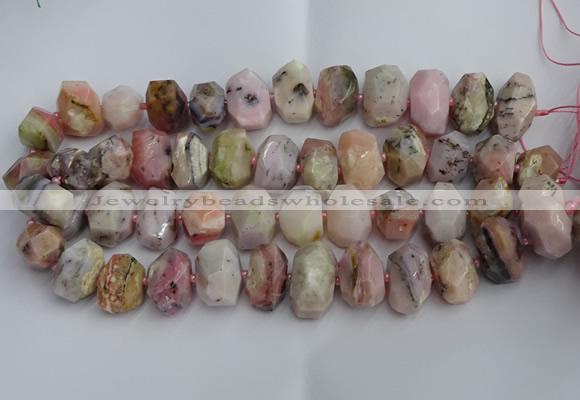 CNG5205 12*16mm - 15*20mm faceted nuggets pink opal gemstone beads