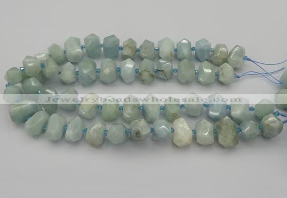 CNG5217 15.5 inches 12*16mm - 15*20mm faceted nuggets aquamarine beads