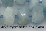 CNG5218 15.5 inches 12*16mm - 15*20mm faceted nuggets aquamarine beads