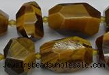 CNG5238 13*18mm - 18*30mm faceted nuggets yellow tiger eye beads