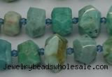 CNG5270 15.5 inches 8*12mm - 12*16mm faceted nuggets amazonite beads