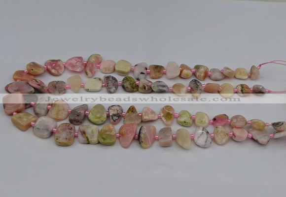 CNG5293 15.5 inches 8*12mm - 15*20mm freeform pink opal gemstone beads