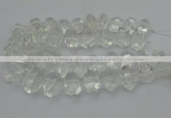 CNG5335 15.5 inches 13*18mm - 20*30mm faceted nuggets white crystal beads