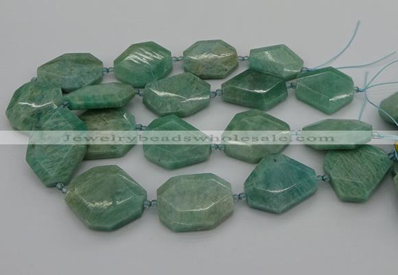 CNG5353 15.5 inches 20*30mm - 35*45mm faceted freeform amazonite beads