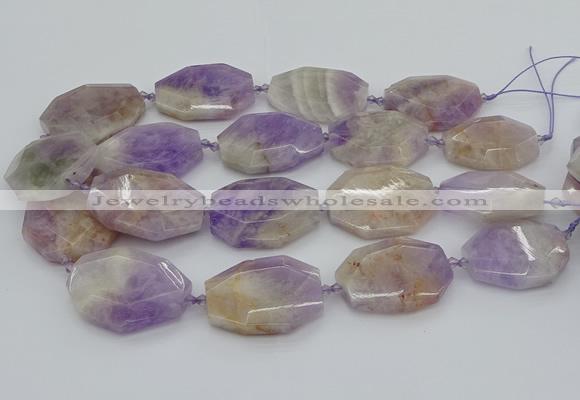 CNG5357 20*30mm - 35*45mm faceted freeform lavender amethyst beads