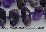 CNG5365 15.5 inches 12*16mm - 15*25mm faceted nuggets amethyst beads