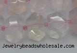 CNG5366 15.5 inches 12*16mm - 15*20mm faceted nuggets rose quartz beads