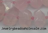 CNG5367 15.5 inches 12*16mm - 15*20mm faceted nuggets rose quartz beads