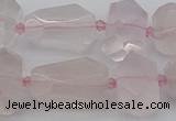 CNG5371 15.5 inches 12*16mm - 18*25mm faceted nuggets rose quartz beads