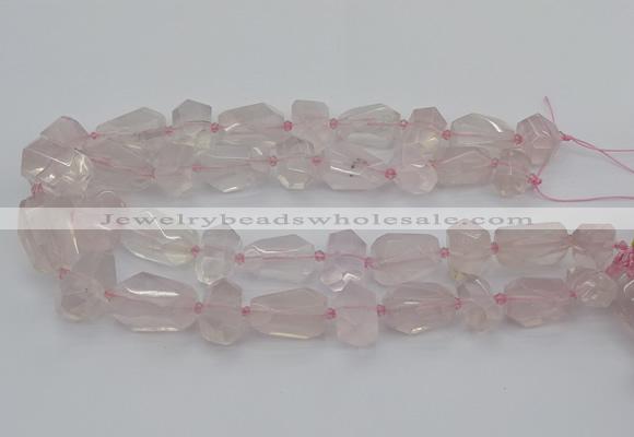 CNG5371 15.5 inches 12*16mm - 18*25mm faceted nuggets rose quartz beads