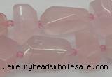 CNG5372 15.5 inches 12*16mm - 18*25mm faceted nuggets rose quartz beads