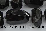 CNG5373 12*16mm - 18*25mm faceted nuggets black tourmaline beads