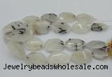 CNG5376 20*30mm - 35*45mm faceted freeform black rutilated quartz beads