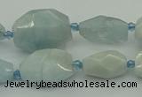 CNG5392 15.5 inches 10*14mm - 15*25mm faceted nuggets aquamarine beads