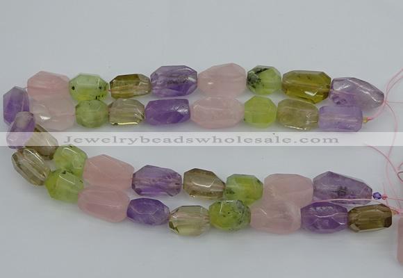 CNG5393 15.5 inches 12*16mm - 15*25mm faceted nuggets mixed quartz beads