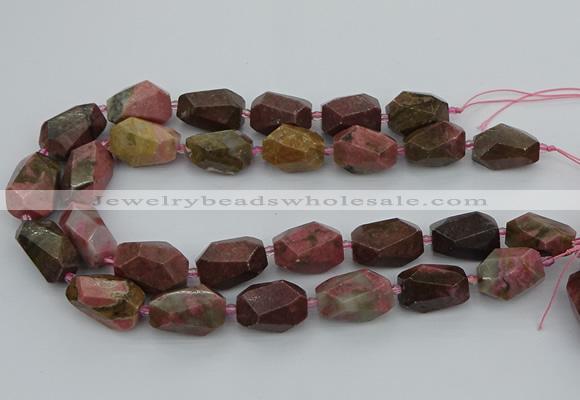 CNG5397 15.5 inches 12*16mm - 15*25mm faceted nuggets rhodochrosite beads