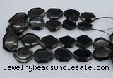 CNG5407 20*30mm - 35*45mm faceted freeform black tourmaline beads