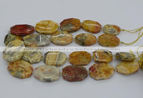 CNG5423 20*30mm - 35*45mm faceted freeform crazy lace agate beads