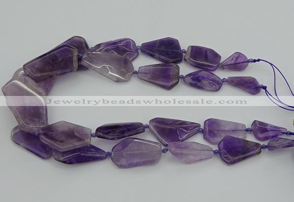 CNG5435 15*25mm - 30*45mm freeform amethyst gemstone beads