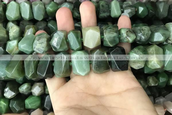 CNG5440 12*16mm - 15*20mm faceted nuggets Canadian jade beads