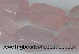 CNG5444 12*16mm - 15*25mm faceted nuggets rose quartz beads