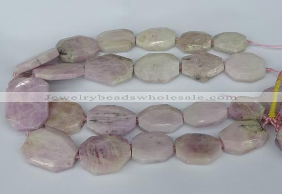 CNG5448 15.5 inches 20*30mm - 35*45mm faceted freeform kunzite beads