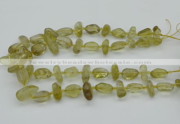 CNG5453 15.5 inches 10*14mm - 12*22mm nuggets lemon quartz beads