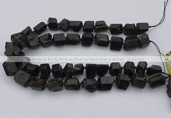 CNG5459 15.5 inches 12*16mm - 15*20mm nuggets black tourmaline beads