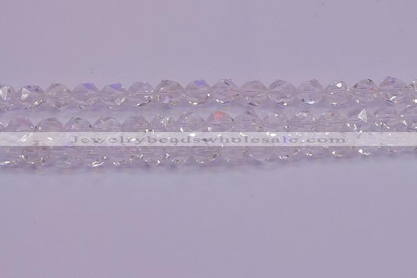 CNG5472 15.5 inches 8mm faceted nuggets white crystal beads