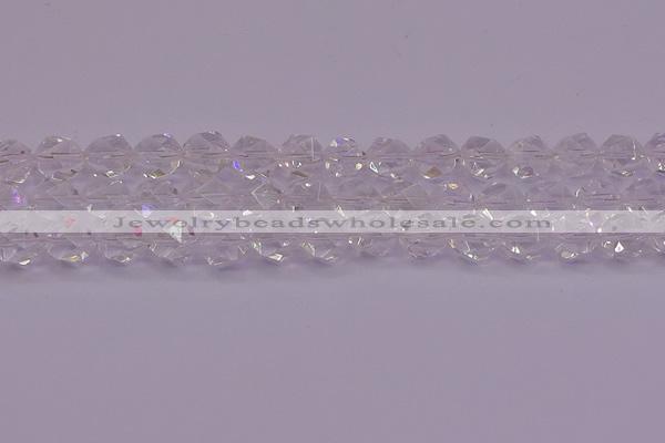 CNG5473 15.5 inches 10mm faceted nuggets white crystal beads