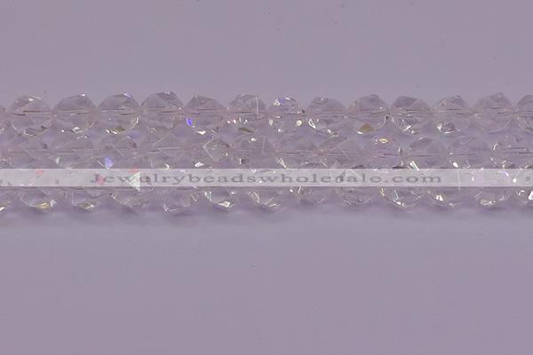 CNG5474 15.5 inches 12mm faceted nuggets white crystal beads