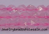 CNG5482 15.5 inches 8mm faceted nuggets rose quartz beads