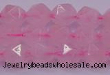 CNG5483 15.5 inches 10mm faceted nuggets rose quartz beads