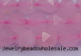 CNG5484 15.5 inches 12mm faceted nuggets rose quartz beads