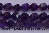 CNG5491 15.5 inches 6mm faceted nuggets amethyst gemstone beads