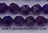 CNG5493 15.5 inches 10mm faceted nuggets amethyst gemstone beads