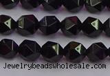 CNG5502 15.5 inches 8mm faceted nuggets black agate beads