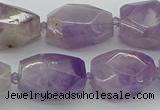 CNG5510 12*16mm - 15*25mm faceted nuggets lavender amethyst beads