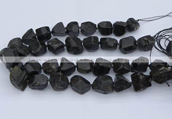 CNG5556 15.5 inches 15*20mm - 18*22mm nuggets black tourmaline beads