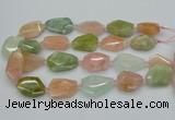 CNG5591 15.5 inches 22*28mm - 25*35mm faceted freeform morganite beads